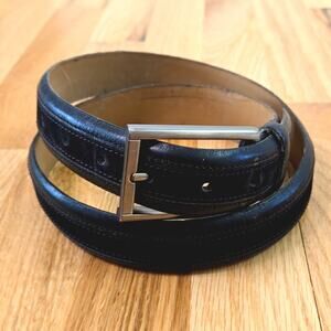 Black Leather belt Gunmetal Buckle size 36/90